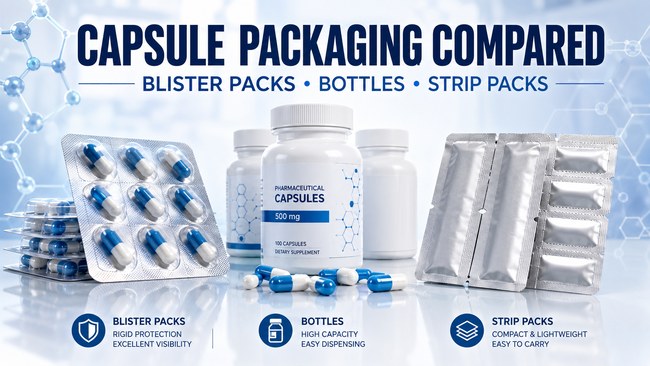 Confronto tra confezionamenti per capsule: scelte pratiche tra blister, flaconi e confezioni strip